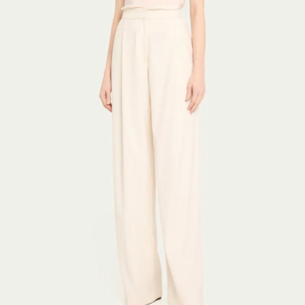 Oscar de la Renta Ivory Wide Leg Pants. Lined. Size 0.